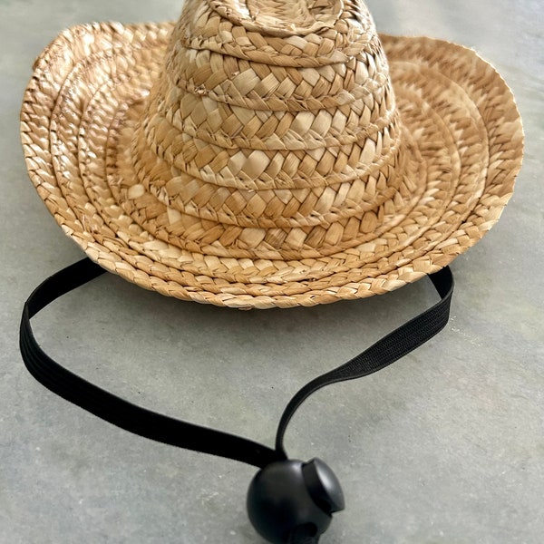 Large Dog Straw Cowboy Hat Size L