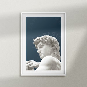 David Greek Statue - Aesthetic Print - Iconic Sculpture Silhouette - Digital Download Art  Home Decor Poster