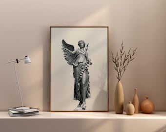 Greek Statue Silhouette Art - Ancient Greek Sculpture Printable Wall Art - Digital Download Art  Home Decor Poster