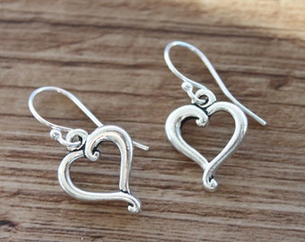 Heart Earrings Silver Earrings Dangle Earrings Drop Earrings Mother’s Day Gift For Mom