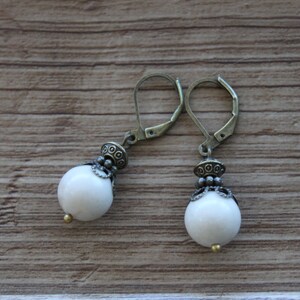 Ivory Earrings Dangle Earrings Drop Earrings Birthday Gift for women Gift for her image 4