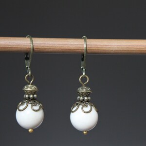 Ivory Earrings Dangle Earrings Drop Earrings Birthday Gift for women Gift for her image 4