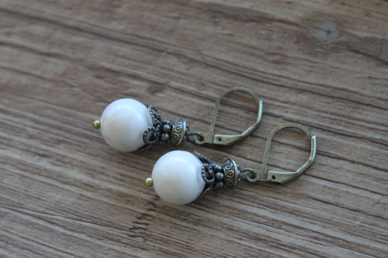 Ivory Earrings Dangle Earrings Drop Earrings Birthday Gift for women Gift for her image 3