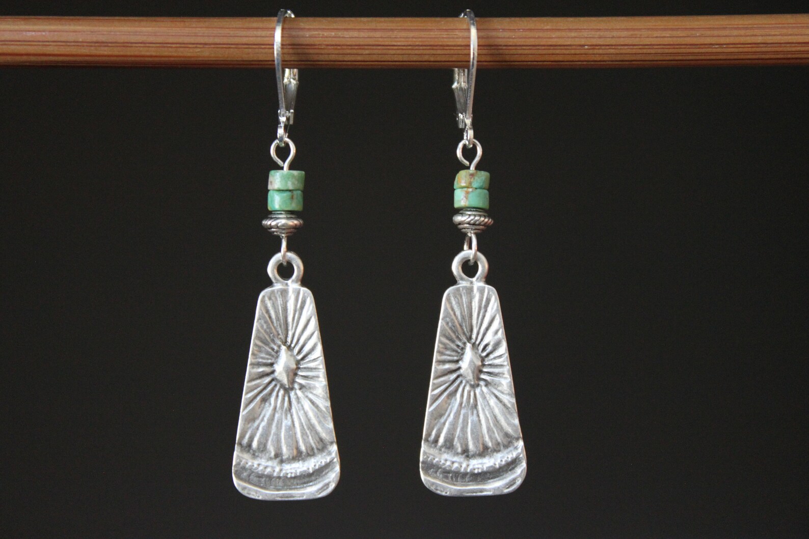 •PENDULUM• turquoise + silver dangle earrings