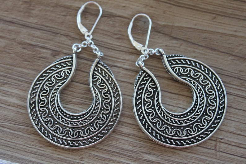 Antique Silver Earrings, Dangle Boho earrings, Boho Jewelry, Bohemian Earrings, Statement Earrings image 10