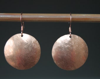 Hammered Copper Earrings / Dangle Earrings / Boho Earrings / Bohemian Jewelry / Ethnic Earrings / gift for wife / for women