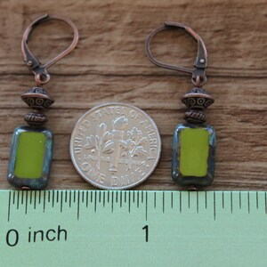 Green Earrings Dangle Drop earrings SMALL EARRINGS Czech Glass earrings Gift for women Gift for her Gifts image 3