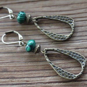 Green Brass Earrings Dangle Boho Earrings Boho Jewelry Gifts for women Earrings Gift for her Gifts image 6