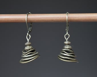 Small Brass Dangle Earrings, Drop Earrings, Small Earrings, Boho Earrings, Boho Jewelry, Rustic Earrings