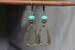 Turquoise Earrings Boho Earrings Dangle Drop Earrings Boho jewelry Brass Earrings Gifts For women Gift for her Gifts 