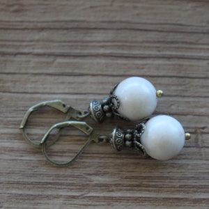 Ivory Earrings Dangle Earrings Drop Earrings Birthday Gift for women Gift for her image 5