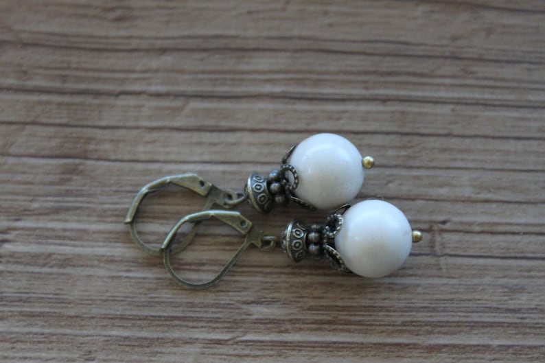 Ivory Earrings Dangle Earrings Drop Earrings Birthday Gift for women Gift for her image 5