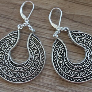 Antique Silver Earrings, Dangle Boho earrings, Boho Jewelry, Bohemian Earrings, Statement Earrings image 1