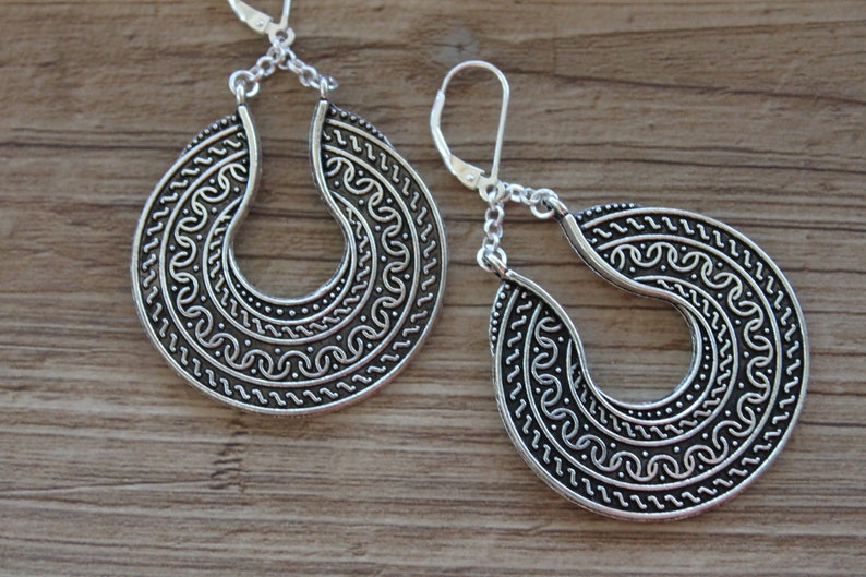 Antique Silver Earrings, Dangle Boho earrings, Boho Jewelry, Bohemian Earrings, Statement Earrings image 9