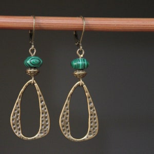 Green Brass Earrings Dangle Boho Earrings Boho Jewelry Gifts for women Earrings Gift for her Gifts image 4