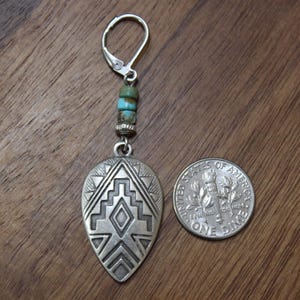 Turquoise Silver Earrings, Dangle Earrings, Boho Earrings, Boho Jewelry, Bohemian Earrings, Southwest Earrings, Western Jewelry image 8