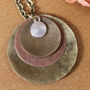 Boho Necklace Pendant Bohemian Necklace pendant Boho Jewelry Necklace Pendant Mixed Metal Pendant Necklace Brass Necklace Bohemian Jewelry