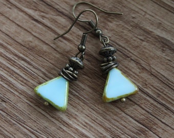 Baby Blue Earrings Dangle Earrings Drop Earrings Czech Glass Earrings Gift for women
