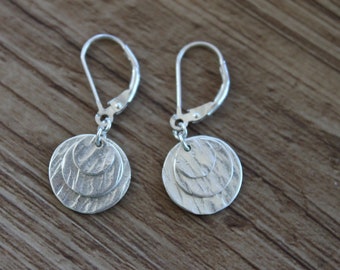 Small Sterling Silver Earrings / Dangle Earrings / Minimalist Earrings / Dainty Earrings / Hammered Earrings / Sterling Lever Back / Gifts