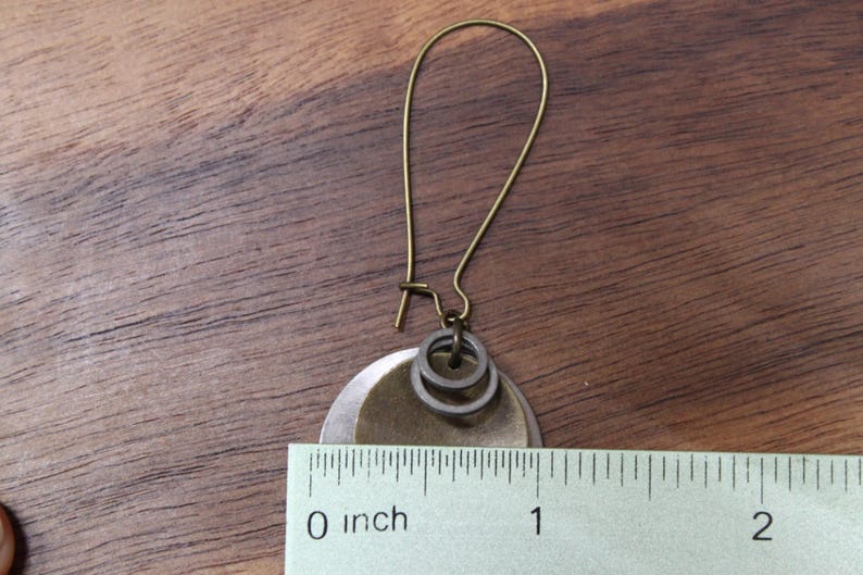 Silver Boho Earrings, Long Dangle Earrings, Mixed Metal Earrings, Boho Jewelry, Bohemian Earrings, Rustic Earrings image 11