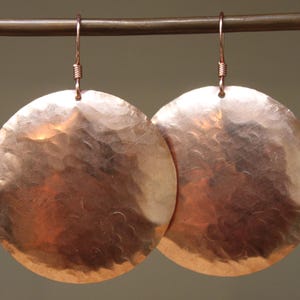 Hammered Copper Earrings / Dangle Boho Earrings / Large Bohemian Earrings / Boho Jewelry / Ethnic Earrings / Statement earrings / Gifts