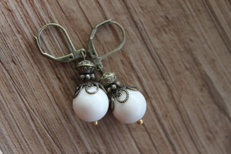 Ivory Earrings Dangle Earrings Drop Earrings Birthday Gift for women Gift for her image 8