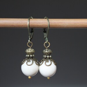 Ivory Earrings Dangle Earrings Drop Earrings Birthday Gift for women Gift for her image 1