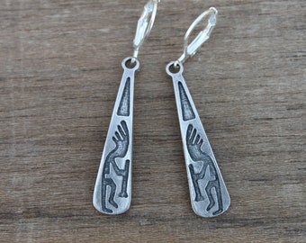 Kokopelli Earrings Silver Dangle Earrings Drop Earrings Southwest Earrings Southwestern jewelry Gift For her Gift for women