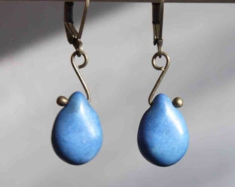 Blue dangle Earrings drop earrings Blue Teardrop earrings