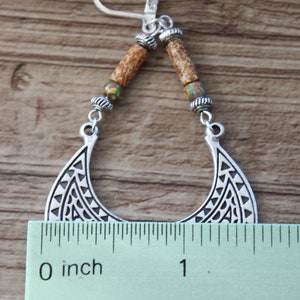 Yellow Boho Earrings, Silver dangle earrings, Large Boho jewelry, Bohemian earrings, Statement Earrings, Ethnic Earrings, Hippie earrings image 4