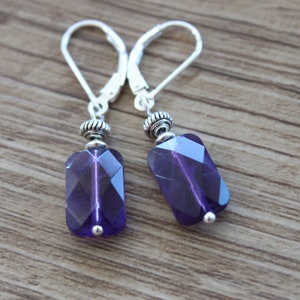 Amethyst Earrings, Purple Earrings, Dangle Drop Earrings, Gemstone Earrings, Stone Earrings, Purple Jewelry