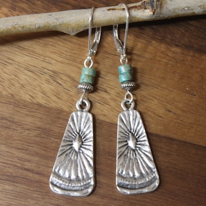 Silber echter Türkis Ohrringe Baumeln Ohrringe Boho Ohrringe Tropfen Ohrringe Boho Schmuck Steinohrringe Boho Ohrringe Geschenk für Frauen