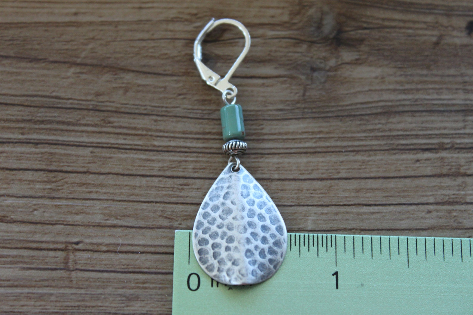 thumbnail image 2 of Boho Silver Plated Dangle Drop Earrings – Simulated Turquoise & Hook Closure 2 of 6