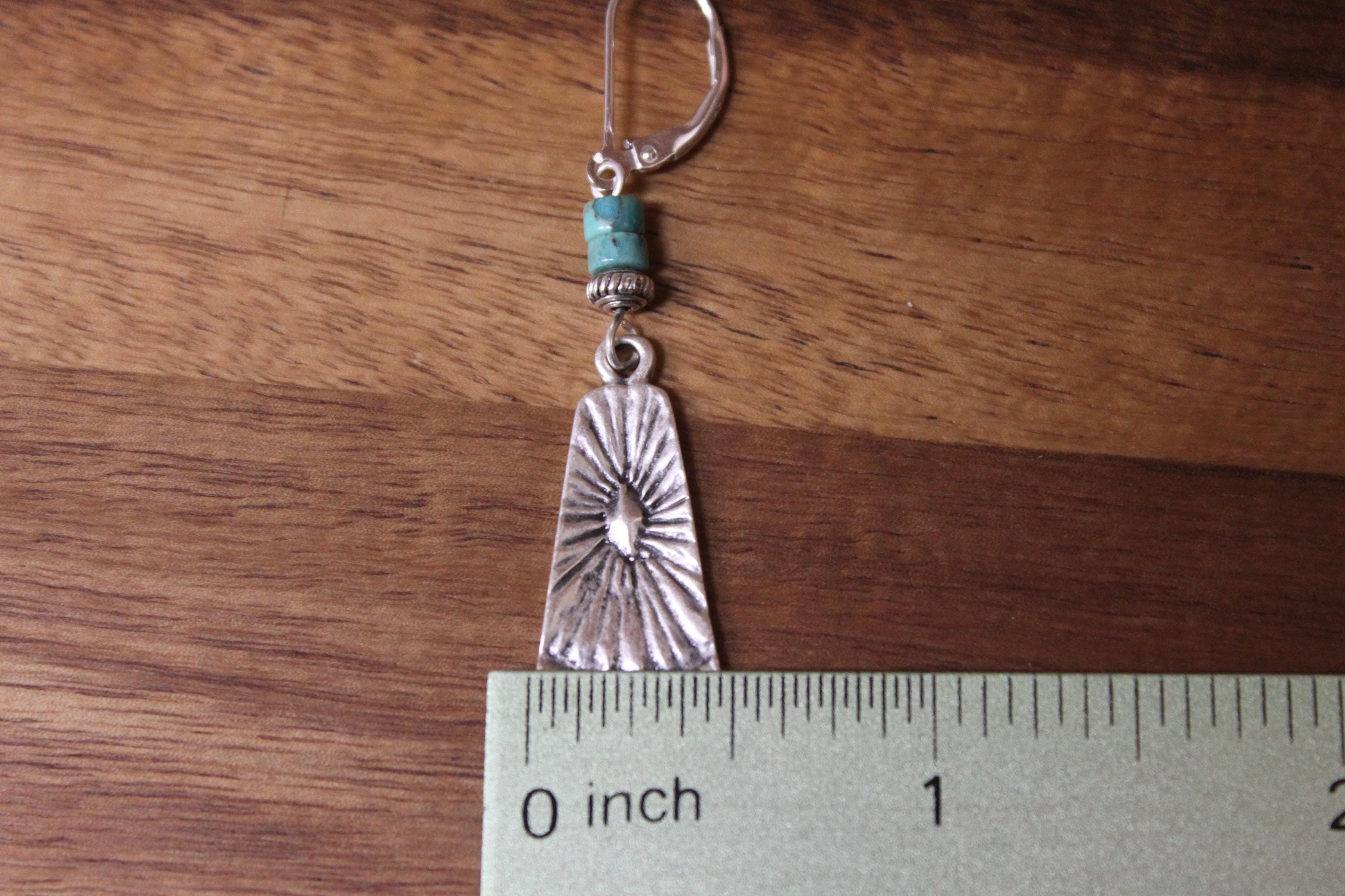 Silver Genuine Turquoise Earrings Dangle Earrings Boho Earrings Drop earrings Boho jewelry Stone Earrings Bohemian earrings Gift For women