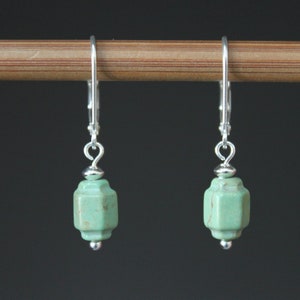 Kingman Turquoise Green Earrings, Dangle Earrings, Drop Earrings, Small Earrings, Earthy Earrings,  Gemstone Earrings, Stone Earrings