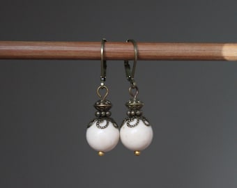 Ivory Earrings Dangle Earrings Drop Earrings Birthday Gift for women Gift for her