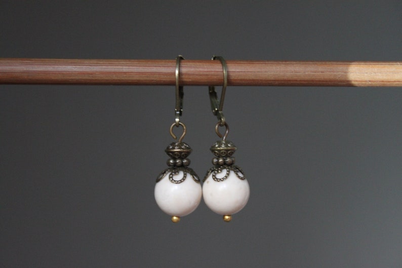 Ivory Earrings Dangle Earrings Drop Earrings Birthday Gift for women Gift for her image 1