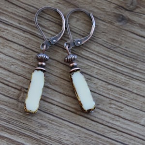 Ivory Earrings Dangle Earrings Drop Earrings SMALL THIN Earrings Ivory Jewelry Gift for women