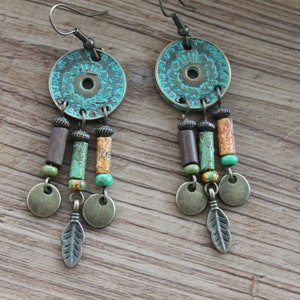 Turquoise Boho Earrings Dangle Earrings Boho jewelry Chandelier Drop Earrings Gypsy Ethnic Earrings Gift for women image 7