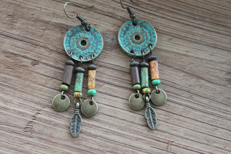 Turquoise Boho Earrings Dangle Earrings Boho jewelry Chandelier Drop Earrings Gypsy Ethnic Earrings Gift for women image 7