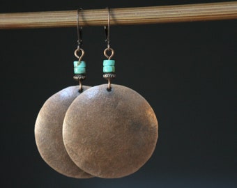 Turquoise Copper earrings Dangle Boho Earrings Boho Jewelry Bohemian Earrings Bohemian Jewelry Gift for women