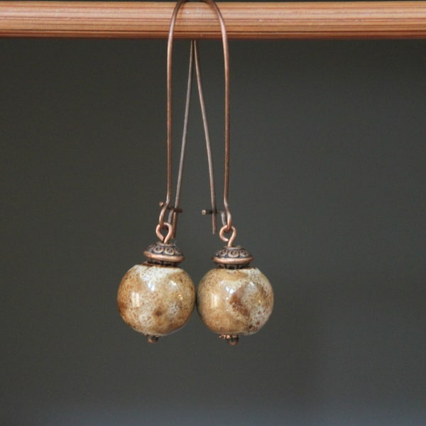 Brown Earrings Ceramic Earrings Dangle Earrings Drop Earrings Earthy Earrings Gift for women Gift