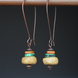 Brown Earrings Dangle Drop Earrings Ceramic Earrings Boho Earrings Boho Jewelry Earthy Earrings Gift for wife Gift for her