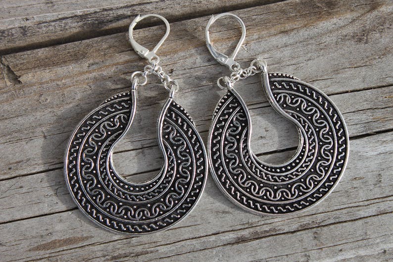 Antique Silver Earrings, Dangle Boho earrings, Boho Jewelry, Bohemian Earrings, Statement Earrings image 8