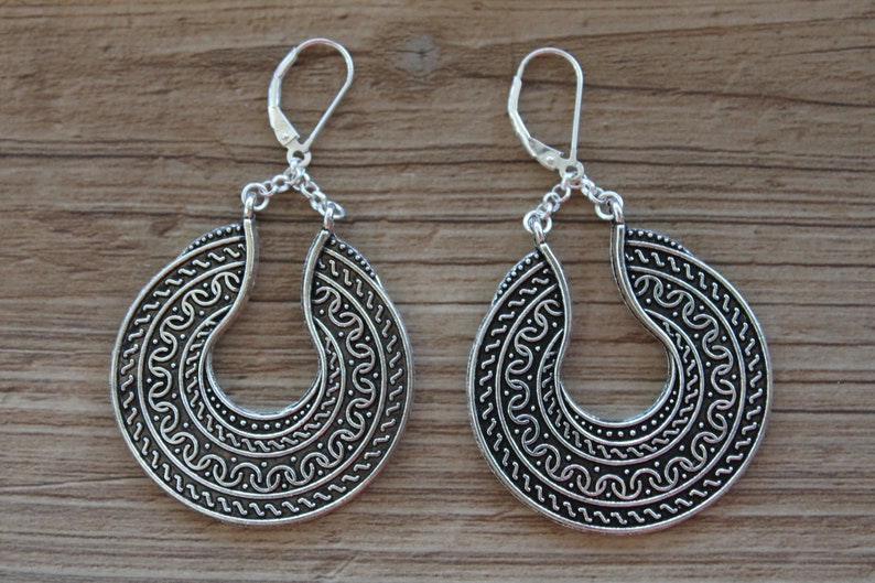 Antique Silver Earrings, Dangle Boho earrings, Boho Jewelry, Bohemian Earrings, Statement Earrings image 5