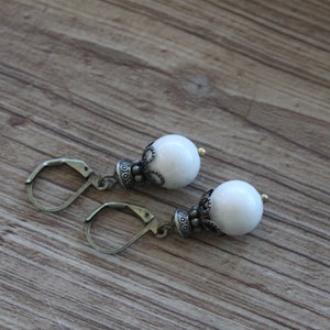 Ivory Earrings Dangle Earrings Drop Earrings Birthday Gift for women Gift for her image 8