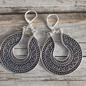 Antique Silver Earrings, Dangle Boho earrings, Boho Jewelry, Bohemian Earrings, Statement Earrings image 6