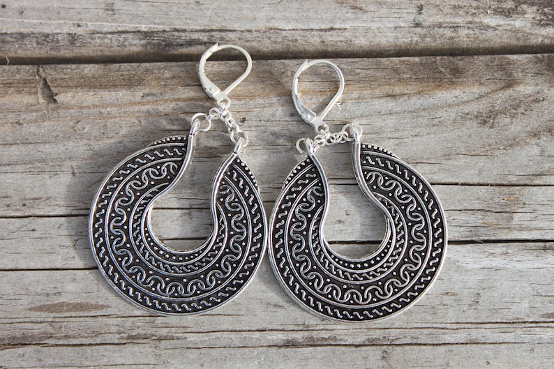 Antique Silver Earrings, Dangle Boho earrings, Boho Jewelry, Bohemian Earrings, Statement Earrings image 6