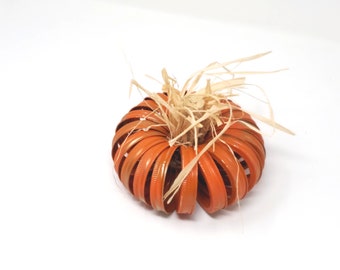 Canning Lid Pumpkin: Orange Painted Rings, Fall Farmhouse Decor