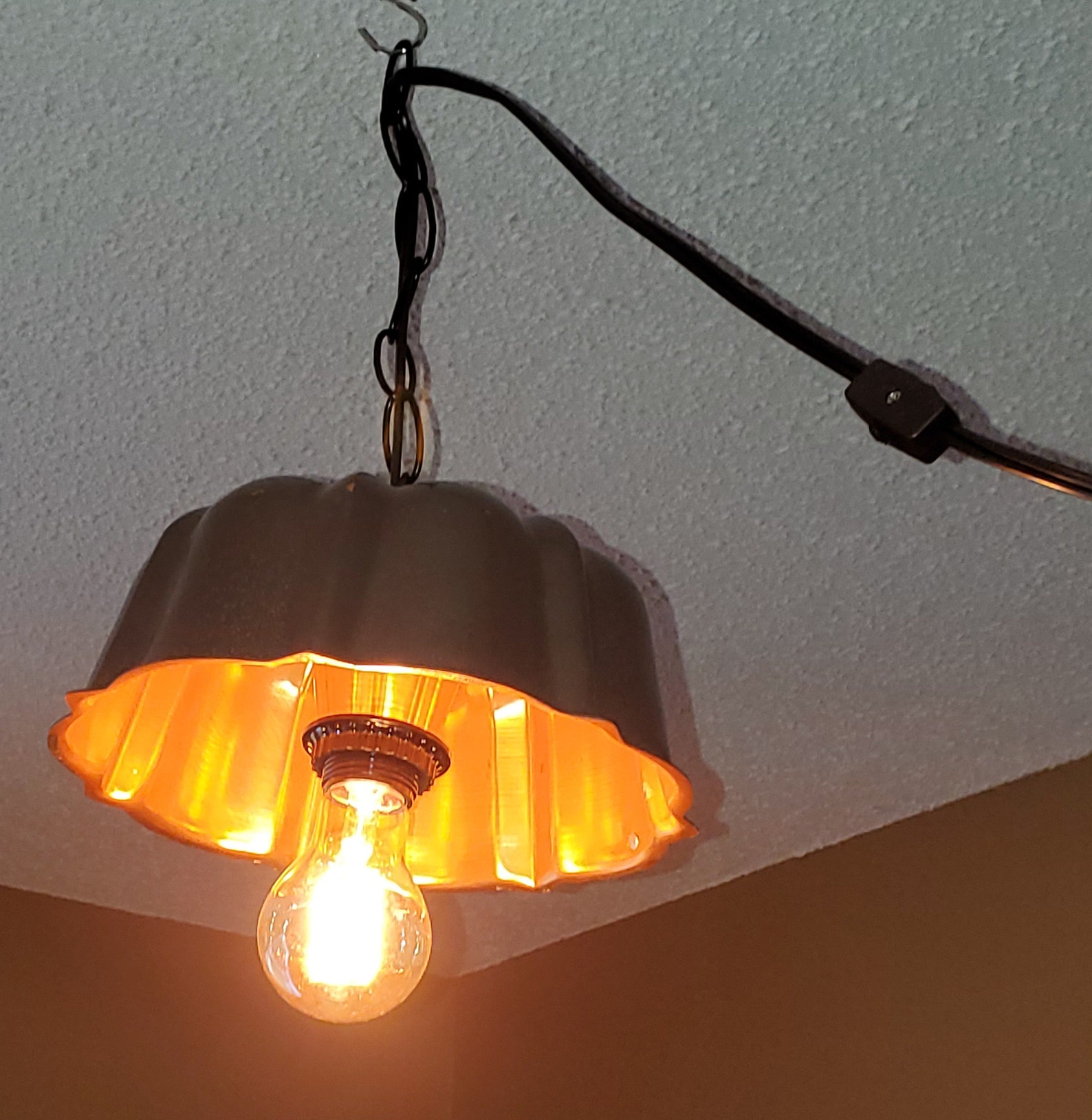 Bundt Pan Light Metal lighting Re purposed Baking Pan Etsy